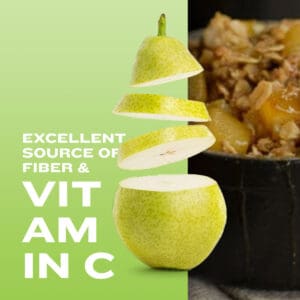 Rainier Recipe Pear Crisp with Thyme and Goat Cheese Mousse - Rainier Fruit